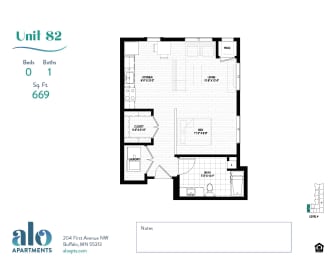 Unit 82 Floor Plan at Alo Apartments in Buffalo, MN