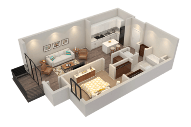 Apartment Floor Plan at Confluence on 3rd Apartments