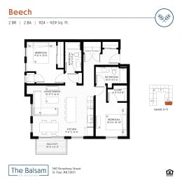 The Balsam on Broadway-Beech Floor Plan