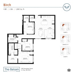 The Balsam on Broadway-Birch Floor Plan