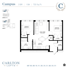 Floor Plan at Carlton Lofts in Clouqet, MN.