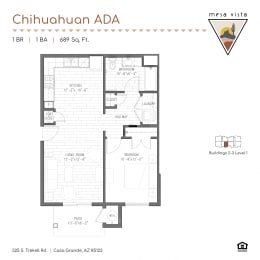 a floor plan of a bedroom apartment