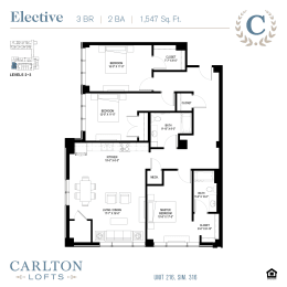 Floor Plan at Carlton Lofts in Clouqet, MN.