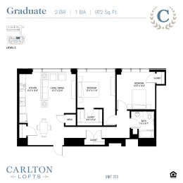 Floor Plan at Carlton Lofts in Clouqet, MN.