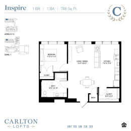 Floor Plan at Carlton Lofts in Clouqet, MN.