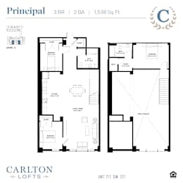 Floor Plan at Carlton Lofts in Clouqet, MN.