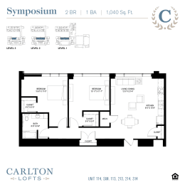 Floor Plan at Carlton Lofts in Clouqet, MN.