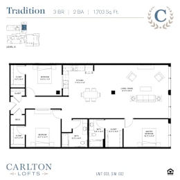Floor Plan at Carlton Lofts in Clouqet, MN.
