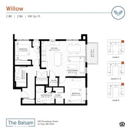 The Balsam on Broadway-Willow Floor Plan