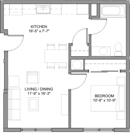 Floor Plan  Nueva Esperanza 1 Bed Floor Plan
