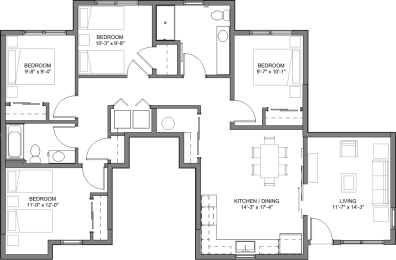 Floor Plan  Nueva Esperanza 4 Bed Floor Plan