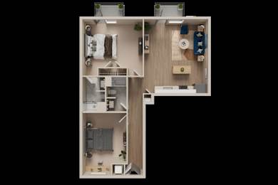 2 bed 2 bath B at The Dean at Creekview Apartments, Newark, DE, 19711