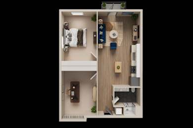 1 bed 1 bath D at The Dean at Creekview Apartments, Newark, Delaware