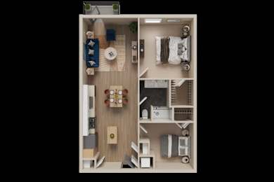 2 bed 1 bath at The Dean at Creekview Apartments, Newark, DE