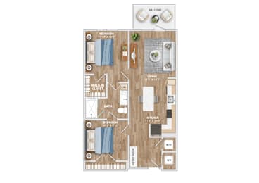 1 bed 1 bath C at Hawkins Press Apartments, North Carolina, 28203