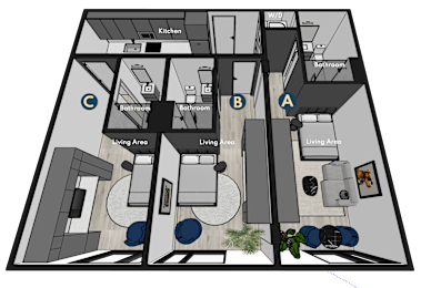 3 bed 2 bath B at Miles at Ybor Apartments, Florida