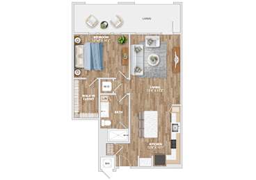 A11A Floor Plan at Hawkins Press Apartments, Charlotte, North Carolina