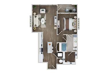 A14A Floor Plan at The Sully, Virginia, 20151