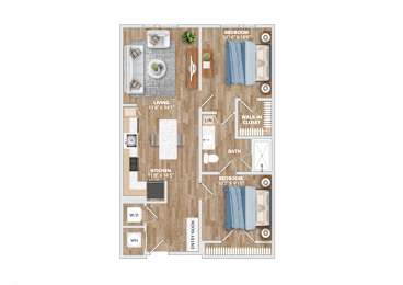 A14D Floor Plan at Hawkins Press Apartments, North Carolina