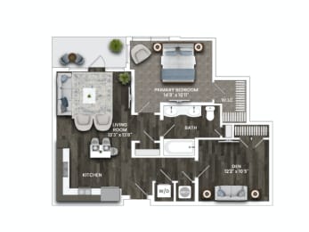 A1A DEN Floor Plan at La Unión, Florida
