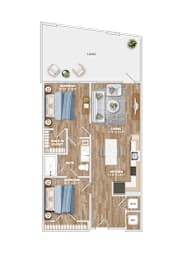 2 bed 2 bath at Hawkins Press Apartments, Charlotte, North Carolina