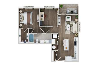 A3AD Floor Plan at The Sully, Chantilly, Virginia