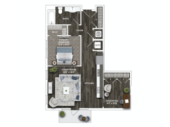 A3A DEN Floor Plan at La Unión, Tampa, FL 33605