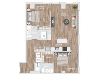 Allied_2B-B Floor Plan at Allied Harbor Point, Baltimore, 21231