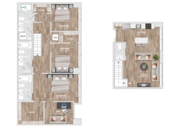 Allied_3DU-B Floor Plan at Allied Harbor Point, Baltimore, MD, 21231