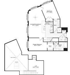 2 bed 2 bath B3bl 2 Bed 2 Bath Floor Plan at 800 Carlyle, Alexandria