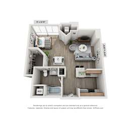 Ashlawn Studio Floor Plan at Lincoln Old Town, Alexandria, 22314