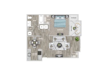 a floor plan  1 bedroom  503 square feet  at St. Andrews Reserve, Wilmington