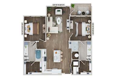B11B Floor Plan at The Sully, Chantilly, 20151