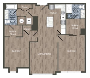 B12B Floor Plan at Park Kennedy, Washington, DC, 20003