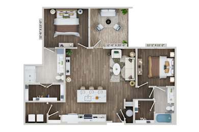 B12B Floor Plan at The Sully, Virginia
