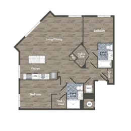 B1B Floor Plan at Park Kennedy, Washington, DC