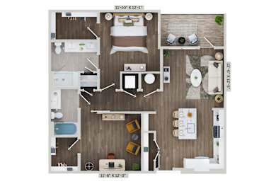 B1B Floor Plan at The Sully, Chantilly, VA, 20151