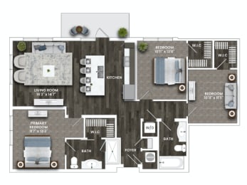 B1B DEN Floor Plan at La Unión, Florida