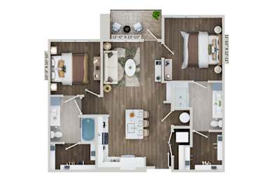 B5B Floor Plan at The Sully, Chantilly, VA, 20151