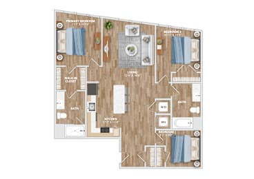 2 bed 1 bath E at Hawkins Press Apartments, Charlotte, NC