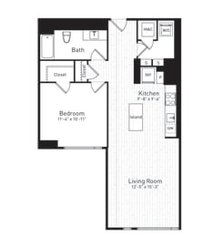 a floor plan of a bedroom house at The Boro, Tysons
