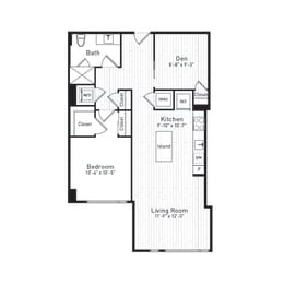 bedroom floor plan | luxury apartments in towson md | the southerly at The Boro, Tysons, VA 22102