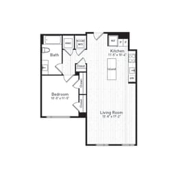 bedroom floor plan | the madison at ballston station at The Boro, Virginia