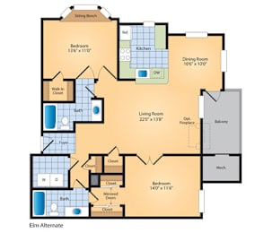B1_1133 Floor Plan at Cascades Overlook, Virginia, 20165