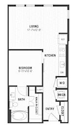 A1 Floor Plan at The William, Virginiaa, 20152