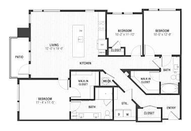 C1 Floor Plan at The William, Chantilly, VA