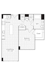 1 Bed 1 Bath Floorplan G at Dock 79, District of Columbia, 20003