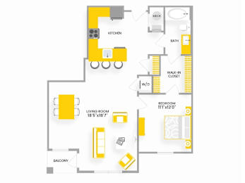 A4 Floor Plan at Garfield Park, Arlington, 22201