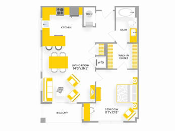 A5 Floor Plan at Garfield Park, Arlington, 22201