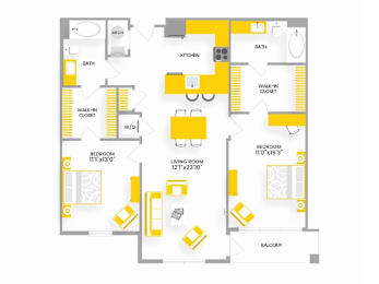 B5 Floor Plan at Garfield Park, Arlington, 22201